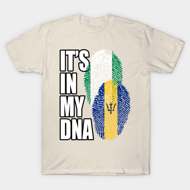 Barbadian And Nigerian Mix DNA Flag Heritage Gift T-Shirt by Just Rep It!!